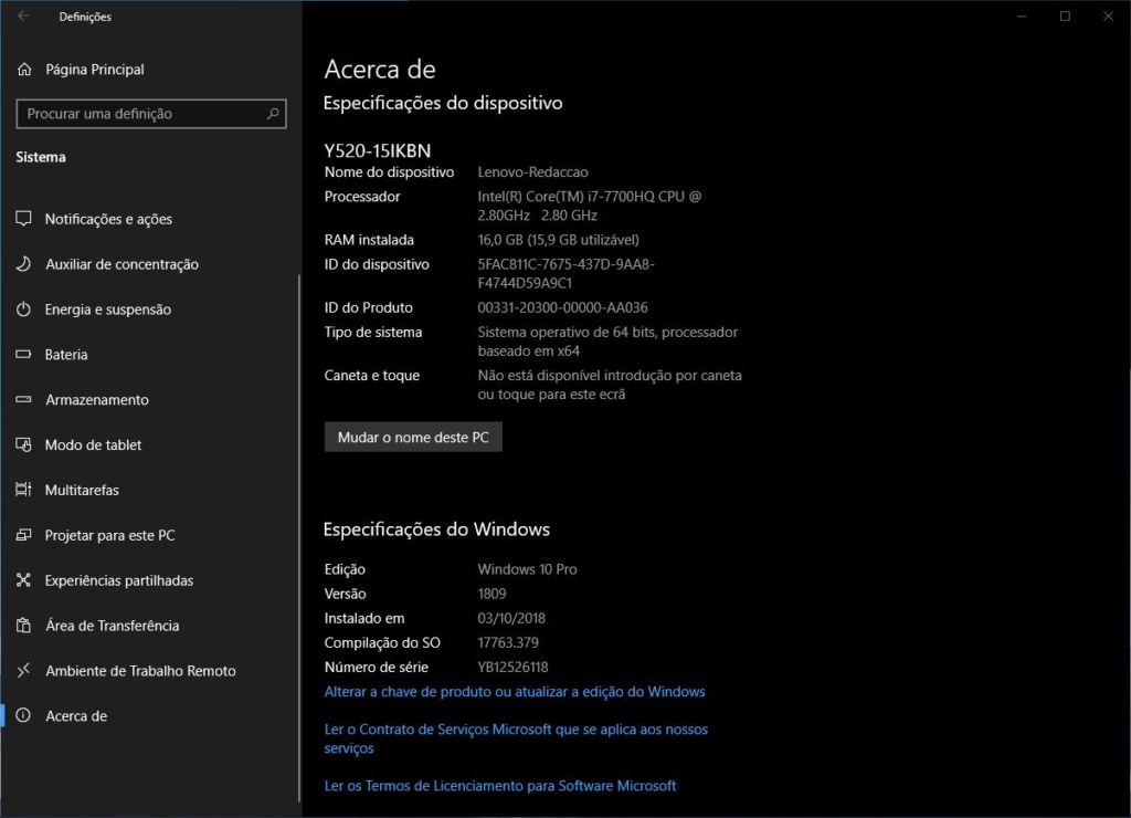 Acerca de Windows 10