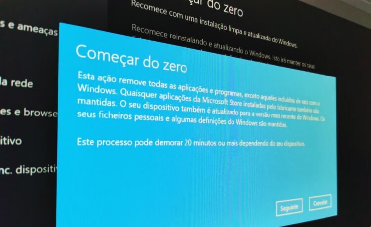 Reposição Windows 10