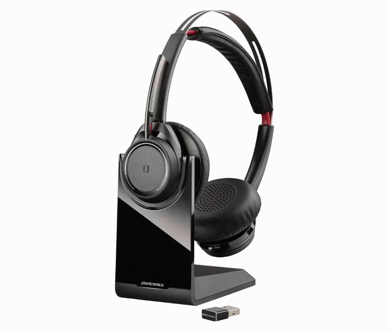 Poly_Voyager Focus UC_Headset, Black, USB Adapter, Charging Stand, BT_Left Facing (Large)