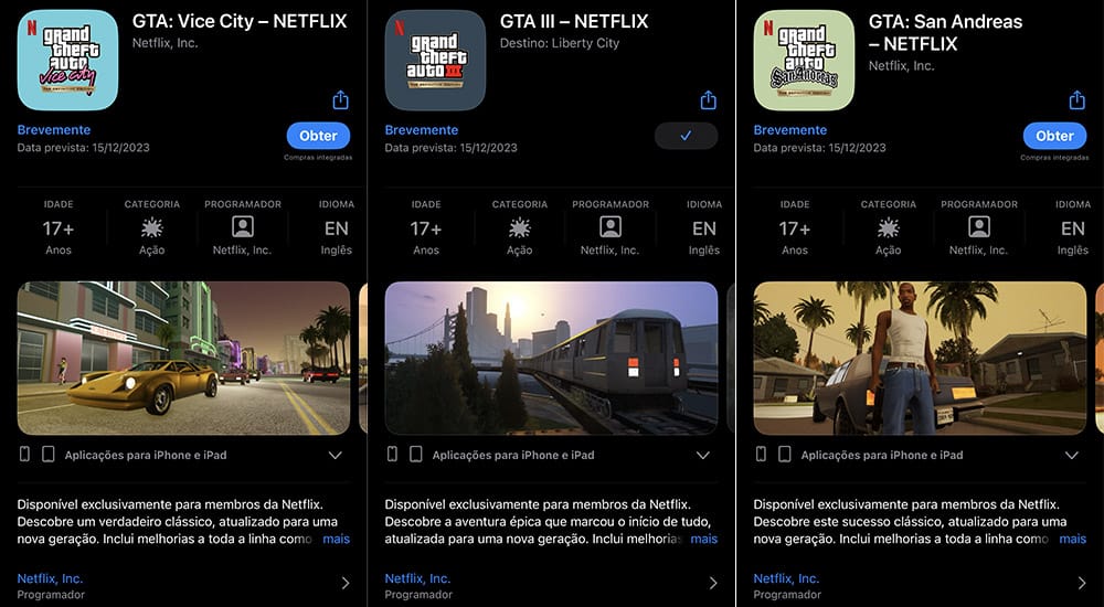 Netflix libera jogos de GTA de graça nos celulares de seus assinantes