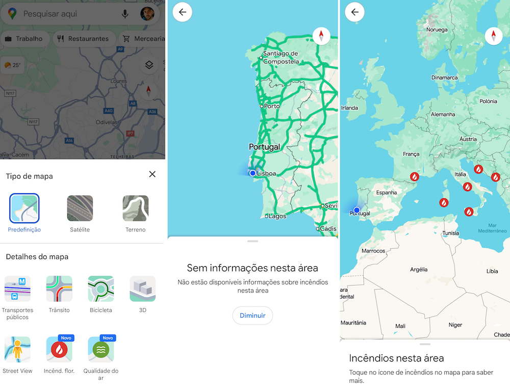 Google passa a mostrar informações sobre incêndios florestais em Portugal, nos Maps